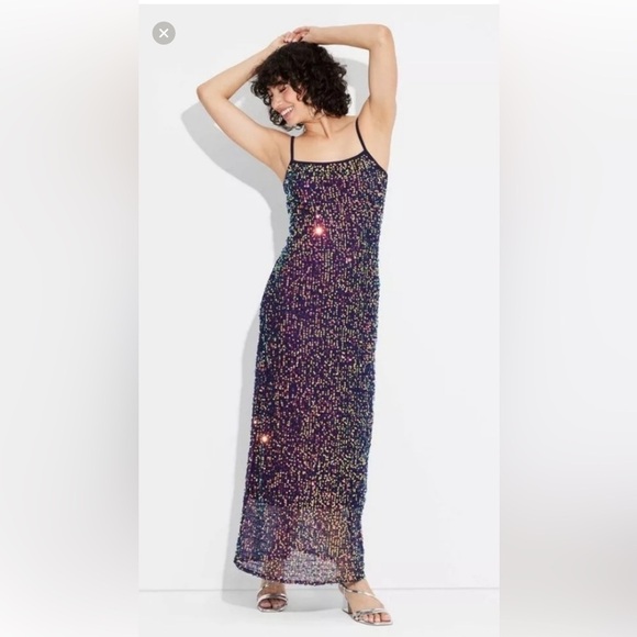 Elegant Multicolor Sequin Dress - Picture 1 of 2